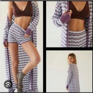 Intimately Free‎ People Lounge Swift Open Cardigan Duster Lavender Blue.